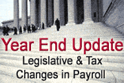 Year End Legislative & Tax Changes In Payroll
